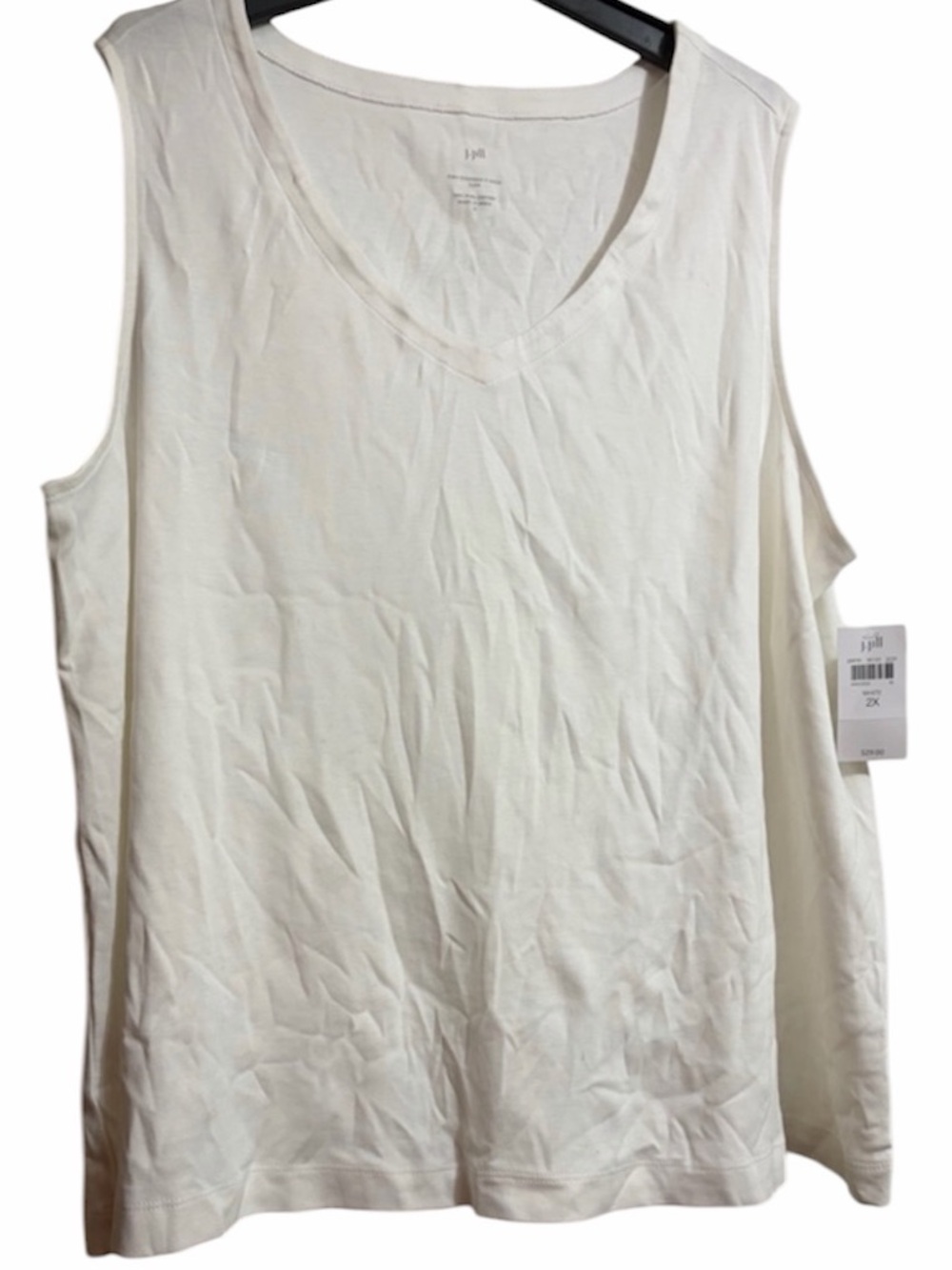 NWT J. Jill Cream V-Neck Sleeveless Tank Top White Sz 2X Women - Picture 3 of 6